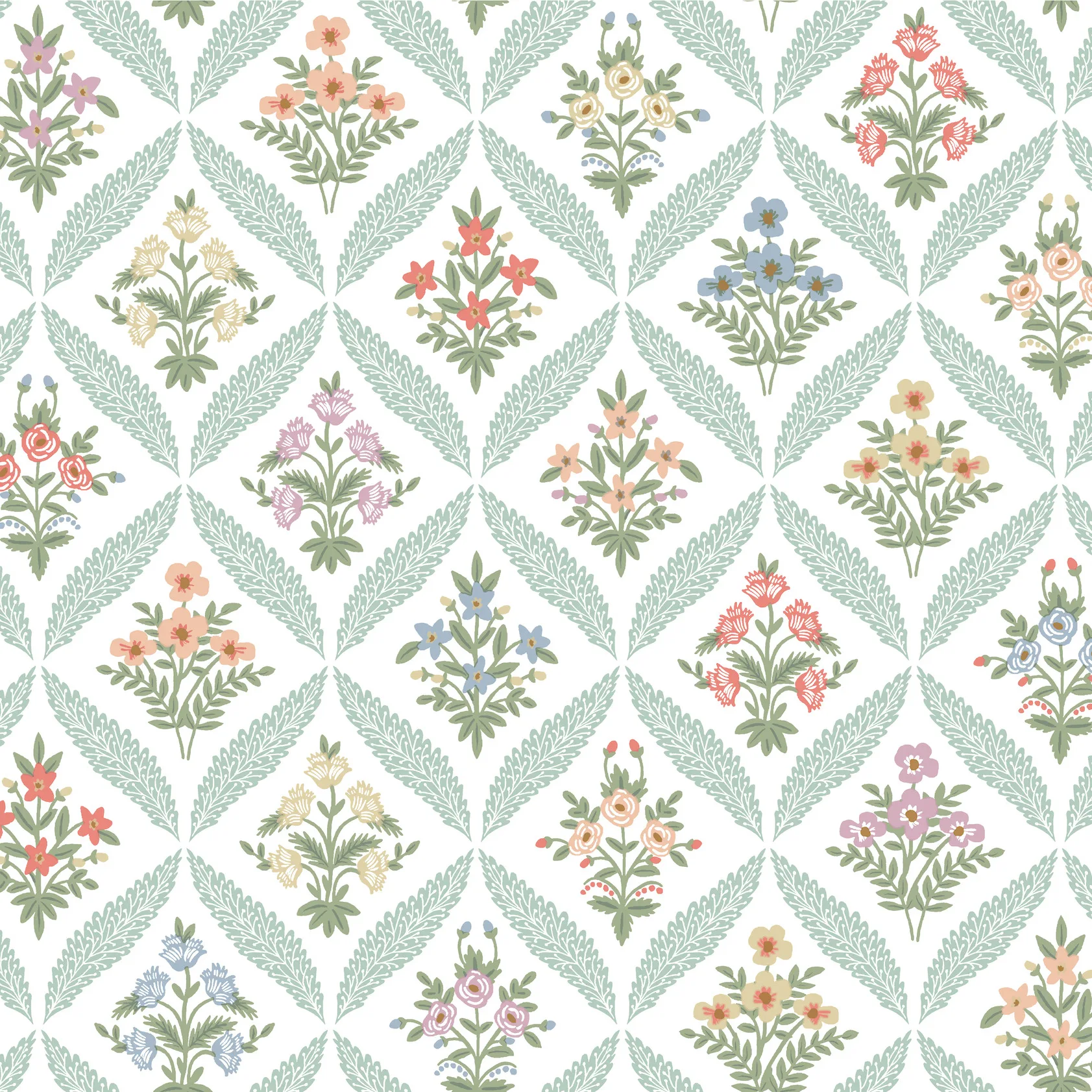 Kravet Design Rifle Paper Co Third Edition W4298 in Blue & Pink (W4298.517.0)