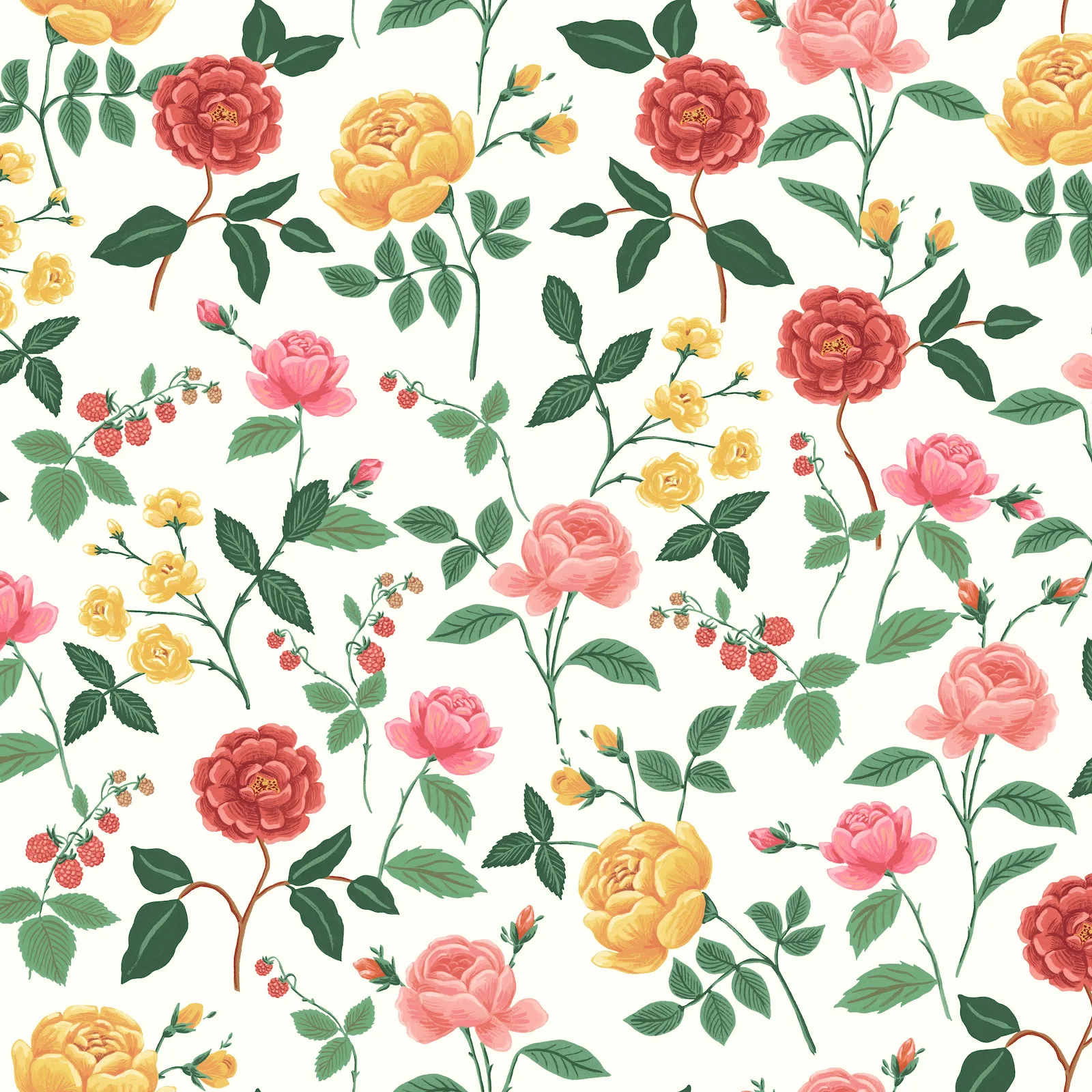 Kravet Design Rifle Paper Co Third Edition W4299 in Green & Pink (W4299.317.0)