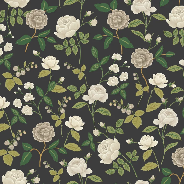 Kravet Design Rifle Paper Co Third Edition W4299 in Grey & Black (W4299.811.0)