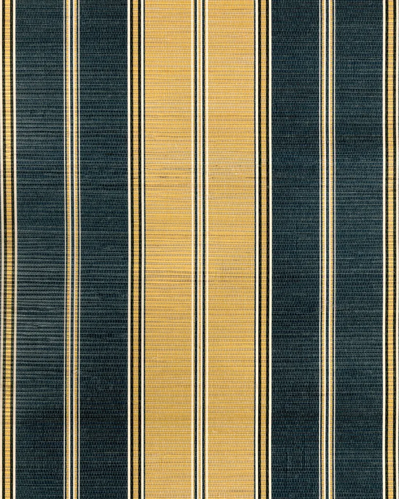Kravet Design Stripe Wallcovering W4381 in Blue & Gold (W4381.450.0)