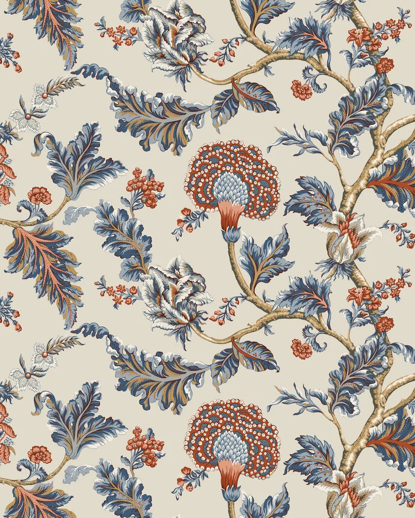 Kravet Design Ronald Redding Astoria W4406 in Dark Blue & Rust (W4406.524.0)