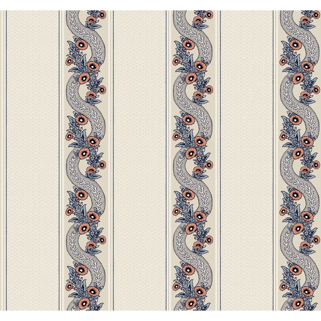 Kravet Design Ronald Redding Astoria W4417 in Orange & Blue (W4417.512.0)