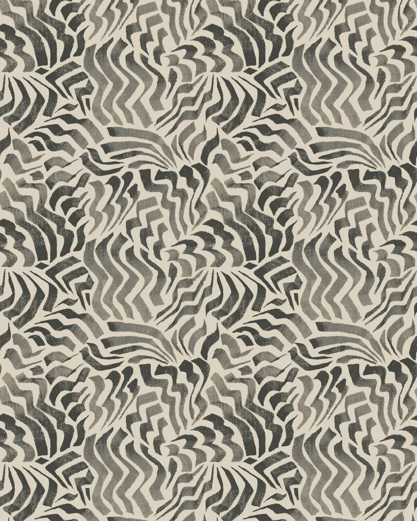 Kravet Design Lemieux Et Cie Signature Wallcovering W4426 in Ivory & Charcoal (W4426.21.0)