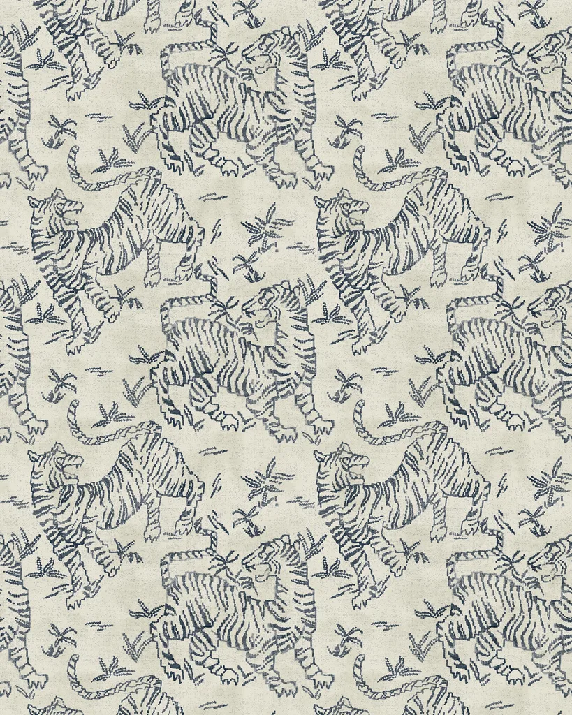 Kravet Design Lemieux Et Cie Signature Wallcovering W4427 in Ivory & Blue (W4427.5.0)
