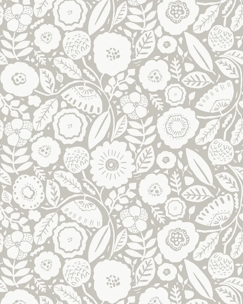Kravet Design Lemieux Et Cie Signature Wallcovering W4433 in Grey & White (W4433.11.0)