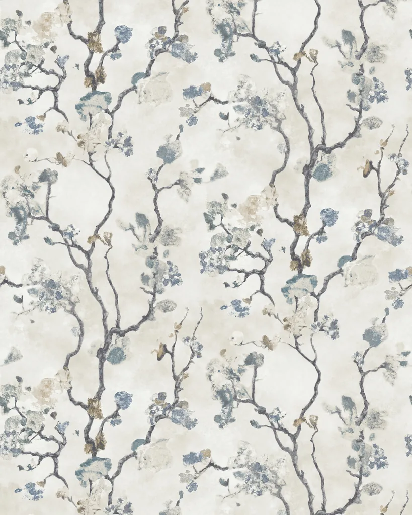 Kravet Design Lemieux Et Cie Signature Wallcovering W4435 in White & Blue (W4435.5.0)