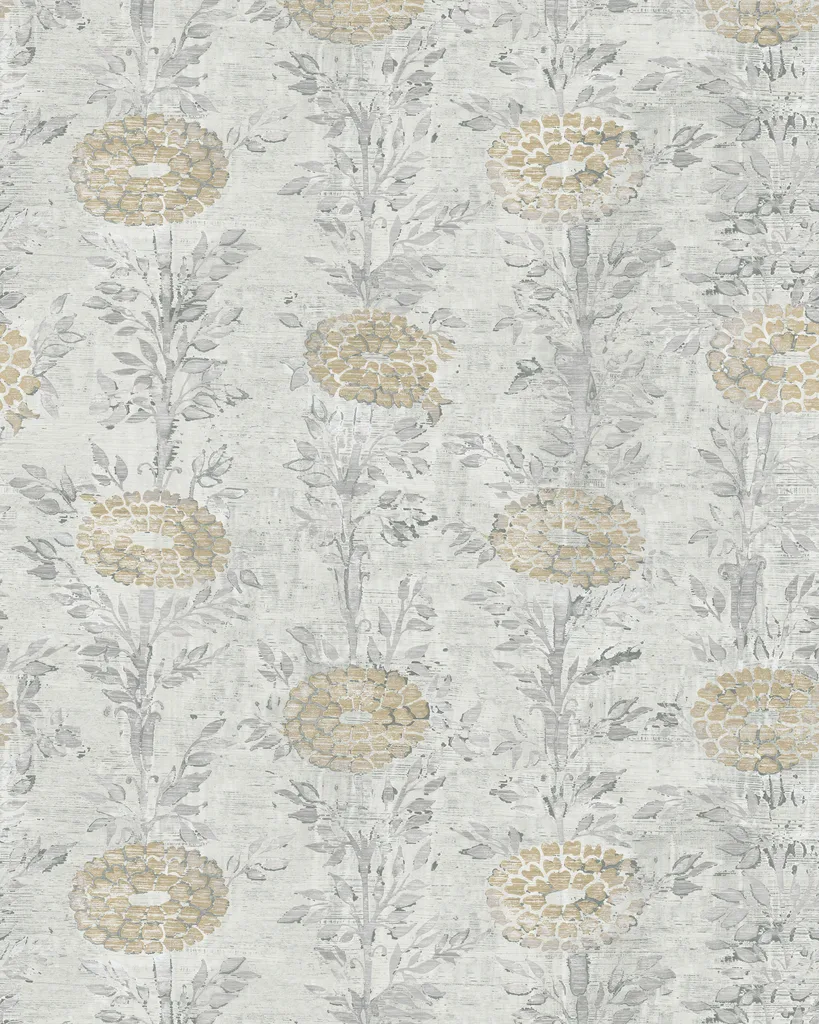 Kravet Design Ronald Redding Tea Garden Second Edition W4443 in Silver & Gold (W4443.11.0)