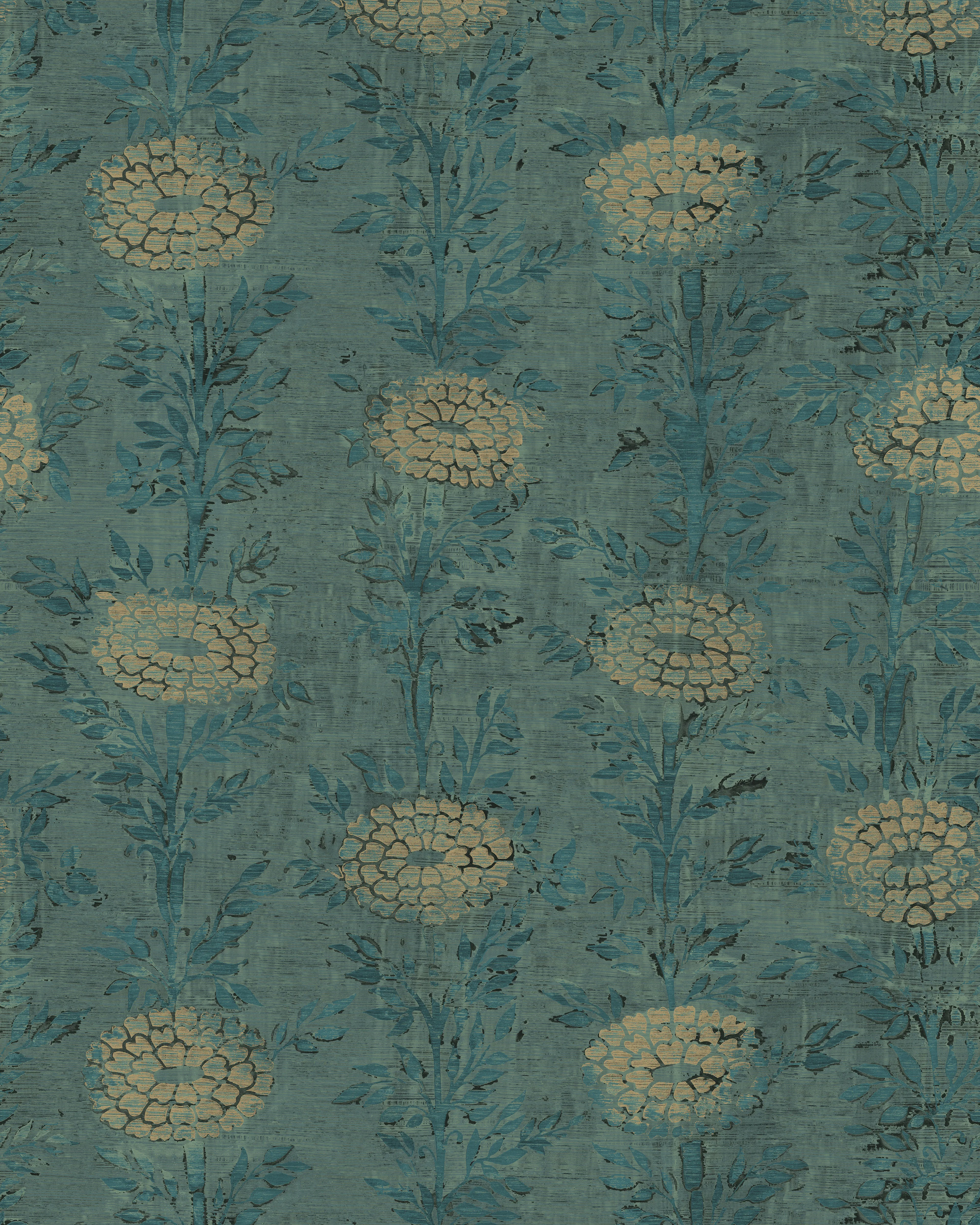 Kravet Design Ronald Redding Tea Garden Second Edition W4443 in Teal & Green (W4443.34.0)