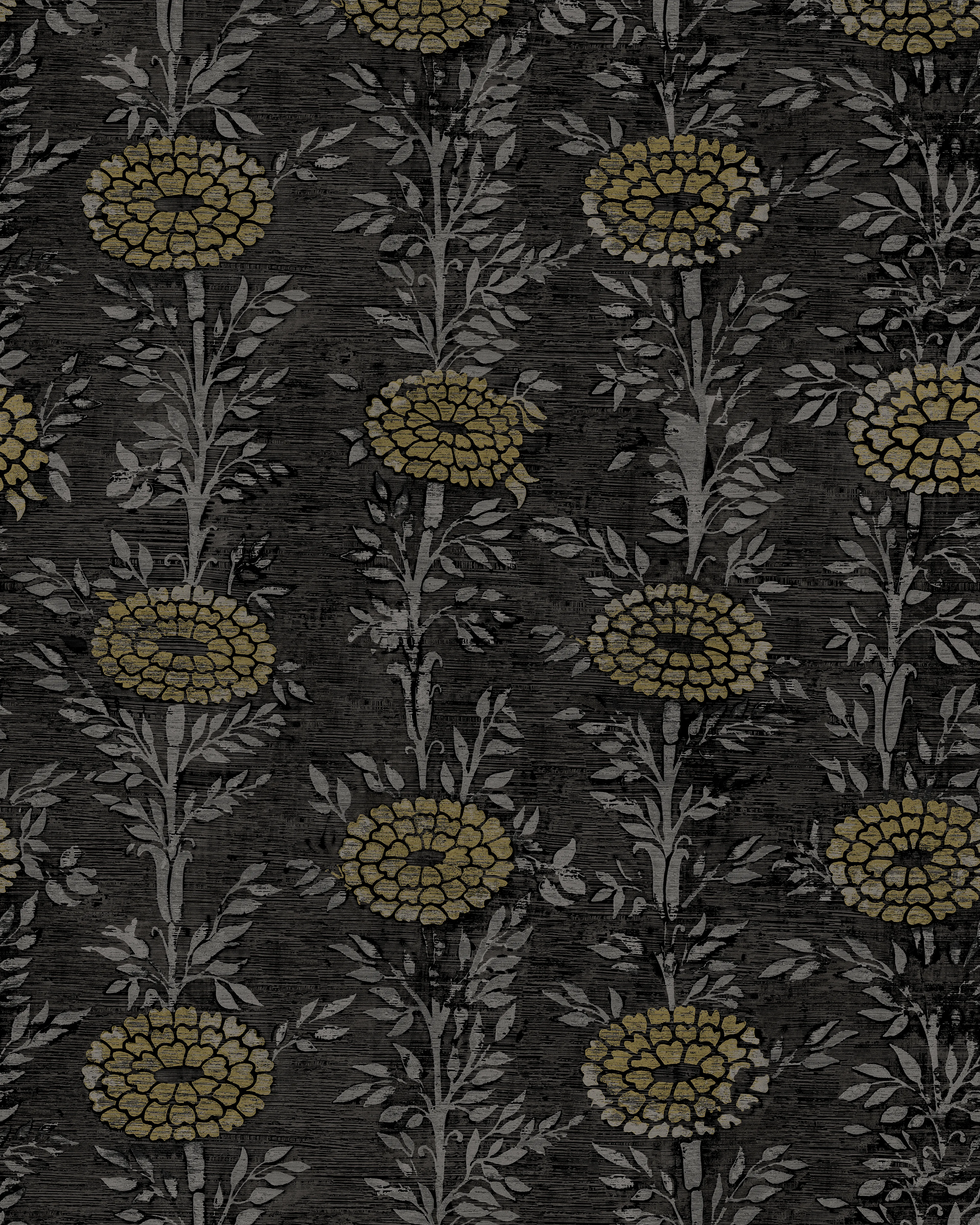 Kravet Design Ronald Redding Tea Garden Second Edition W4443 in Black & Silver (W4443.84.0)