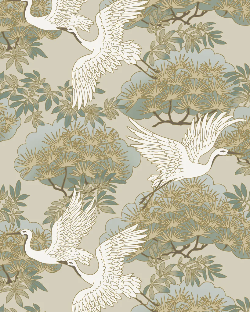 Kravet Design Ronald Redding Tea Garden Second Edition W4444 in Beige & Sage (W4444.316.0)