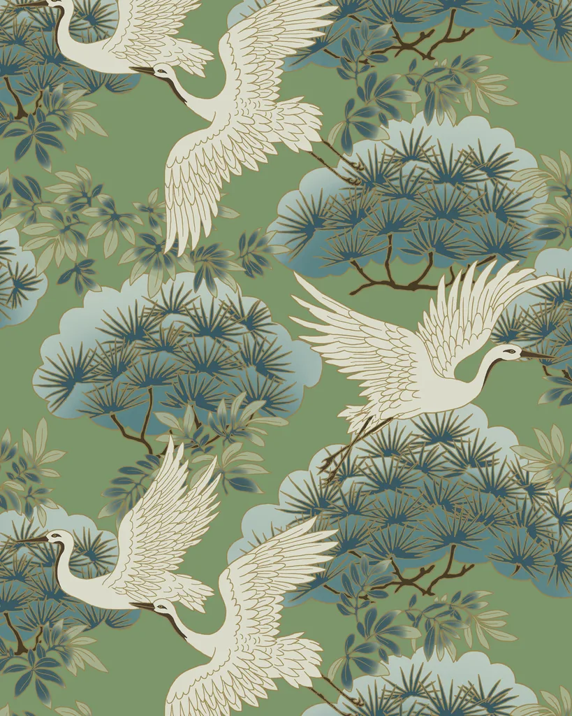 Kravet Design Ronald Redding Tea Garden Second Edition W4444 in Green & Teal (W4444.353.0)