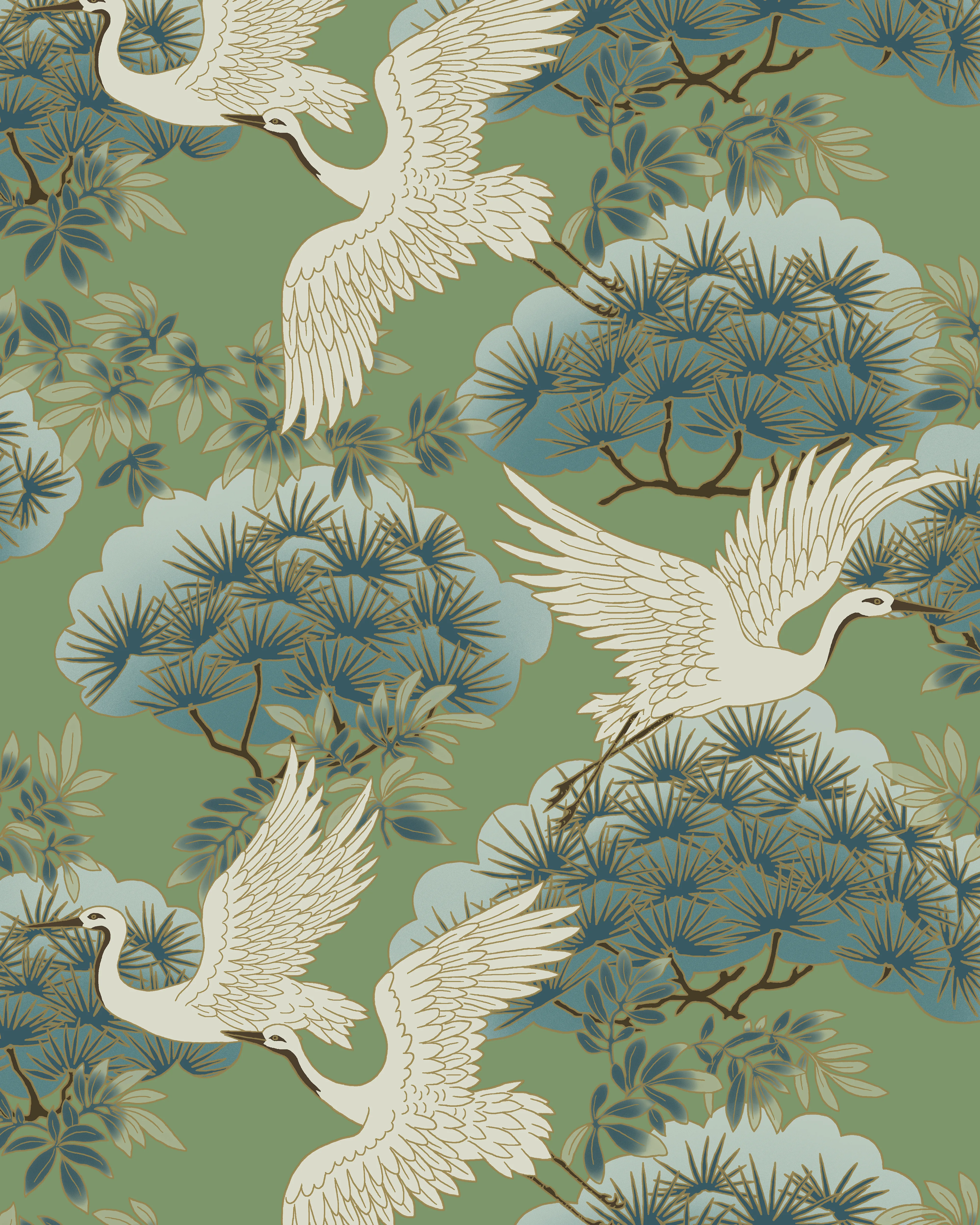 Kravet Design Ronald Redding Tea Garden Second Edition W4444 in Green & Teal (W4444.353.0)