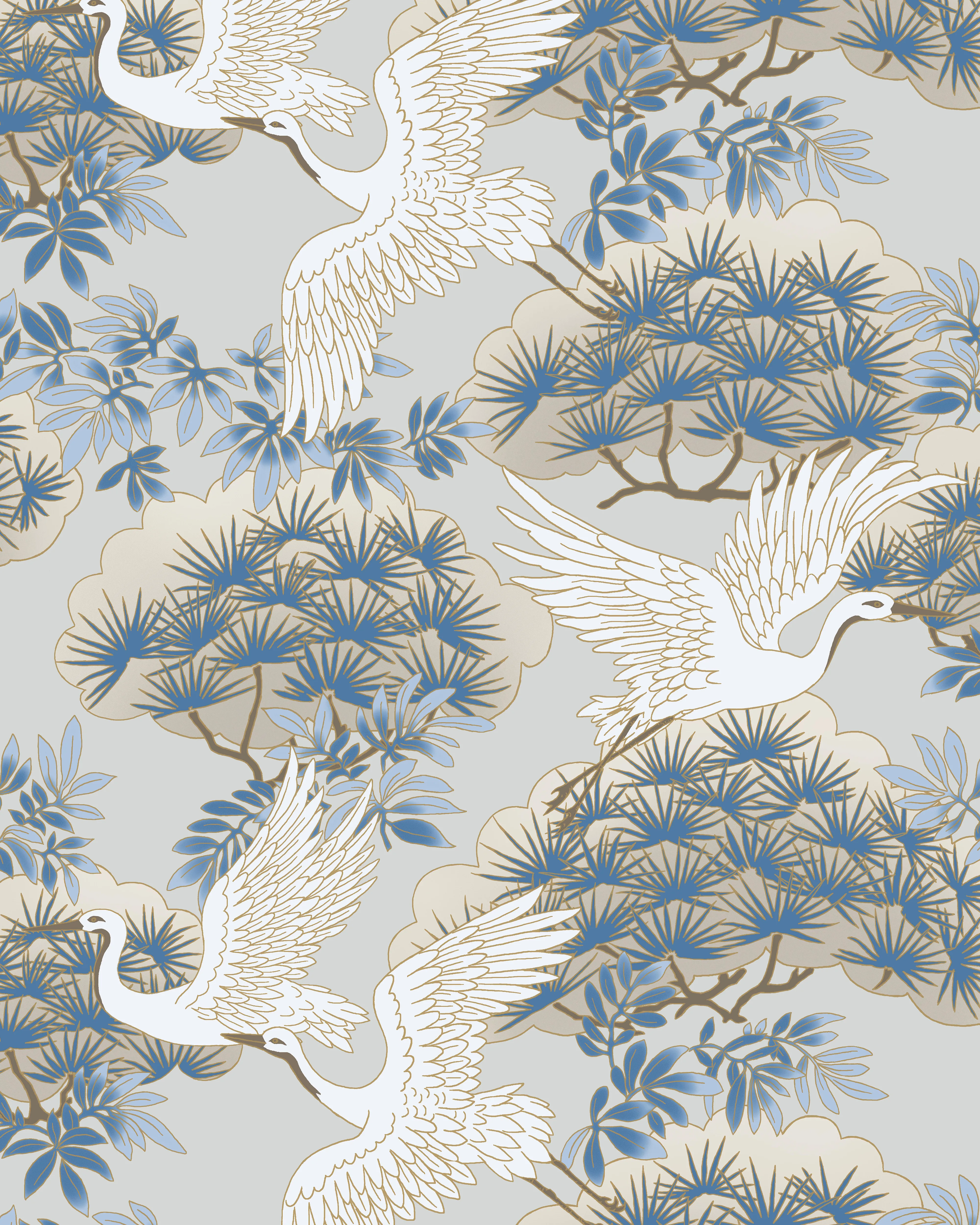 Kravet Design Ronald Redding Tea Garden Second Edition W4444 in Blue & Beige (W4444.516.0)