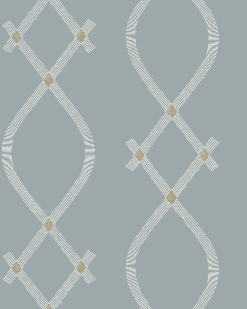 Kravet Design Ronald Redding Tea Garden Second Edition W4447 in Turquoise & Gold (W4447.15.0)