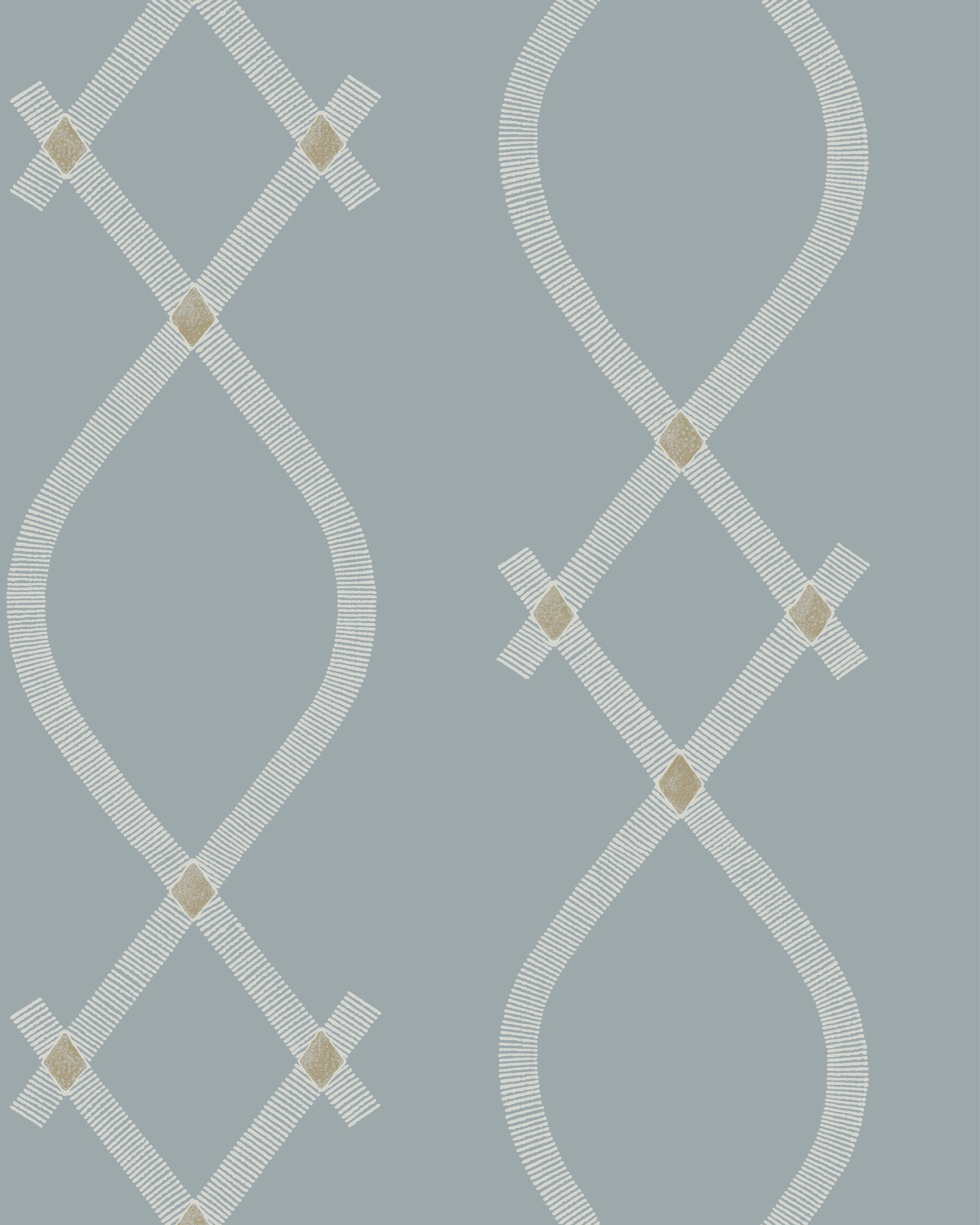 Kravet Design Ronald Redding Tea Garden Second Edition W4447 in Turquoise & Gold (W4447.15.0)