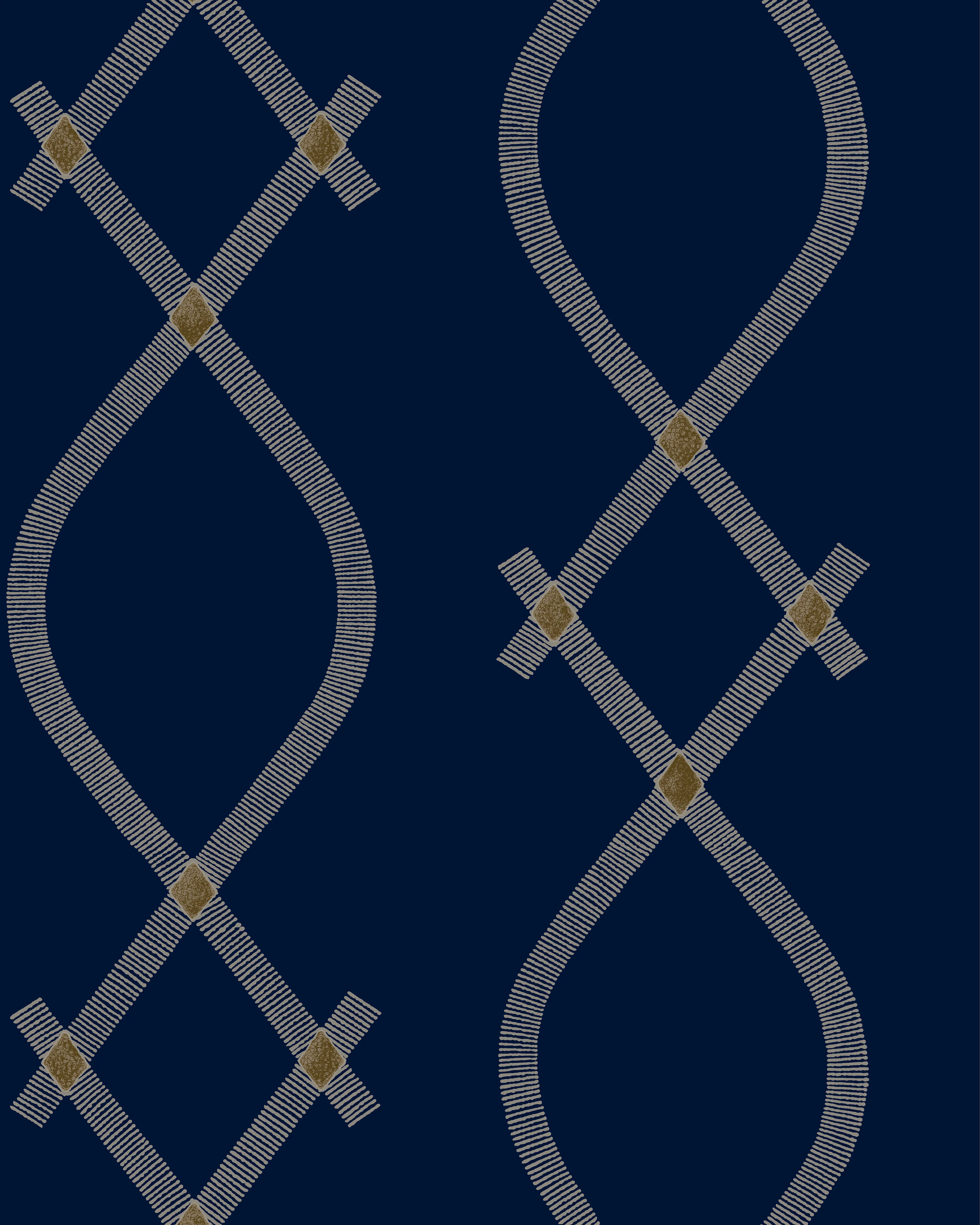 Kravet Design Ronald Redding Tea Garden Second Edition W4447 in Dark Blue & Gold (W4447.54.0)