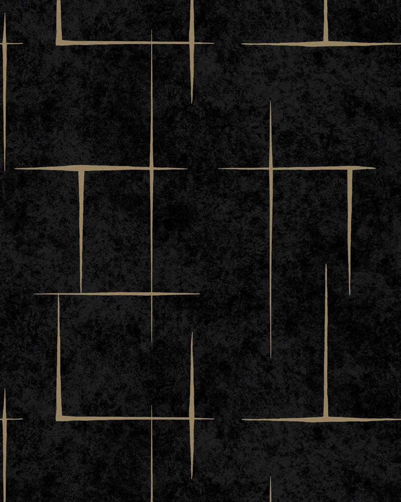 Kravet Design Ronald Redding Tea Garden Second Edition W4450 in Black & Gold (W4450.84.0)