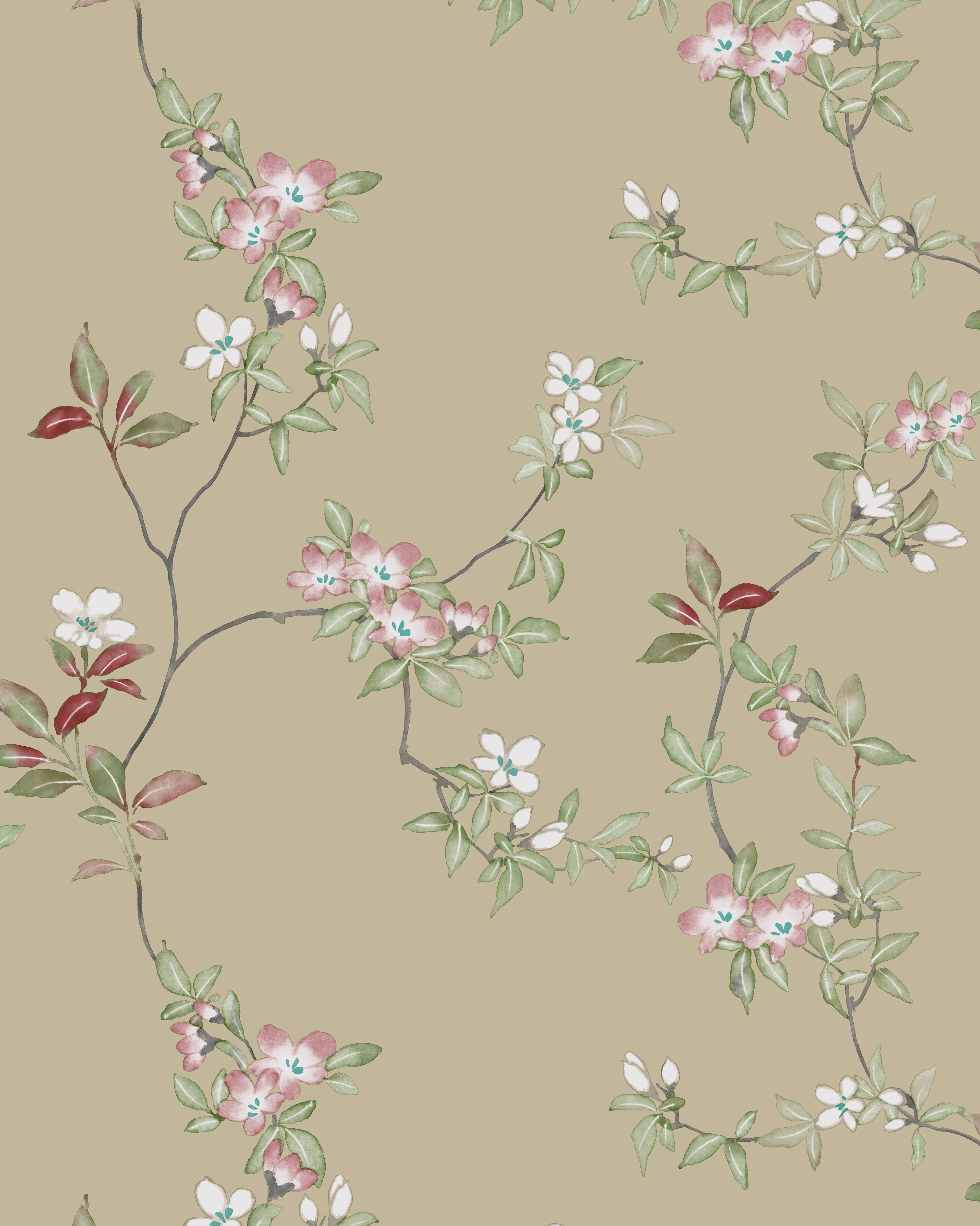 Kravet Design Ronald Redding Tea Garden Second Edition W4452 in Beige & Green (W4452.1619.0)