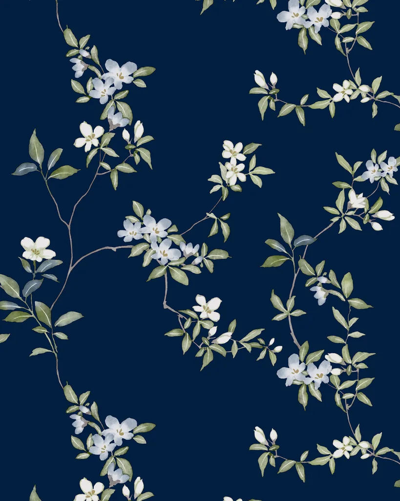 Kravet Design Ronald Redding Tea Garden Second Edition W4452 in Dark Blue & Green (W4452.350.0)