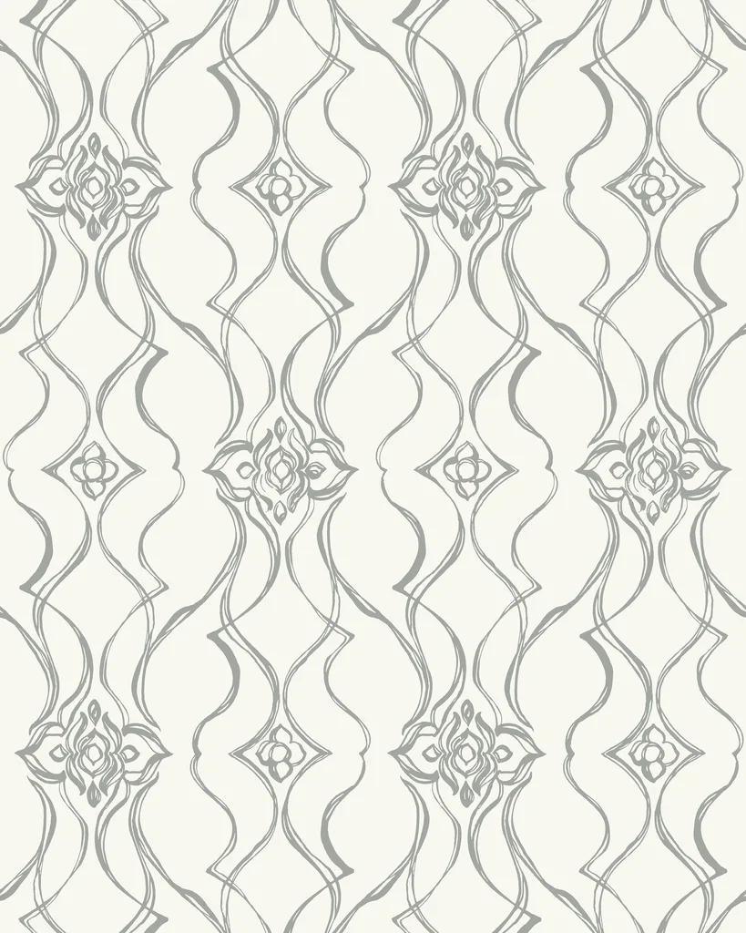 Kravet Design Candice Olson Decadence Ii W4464 in White & Silver (W4464.11.0)