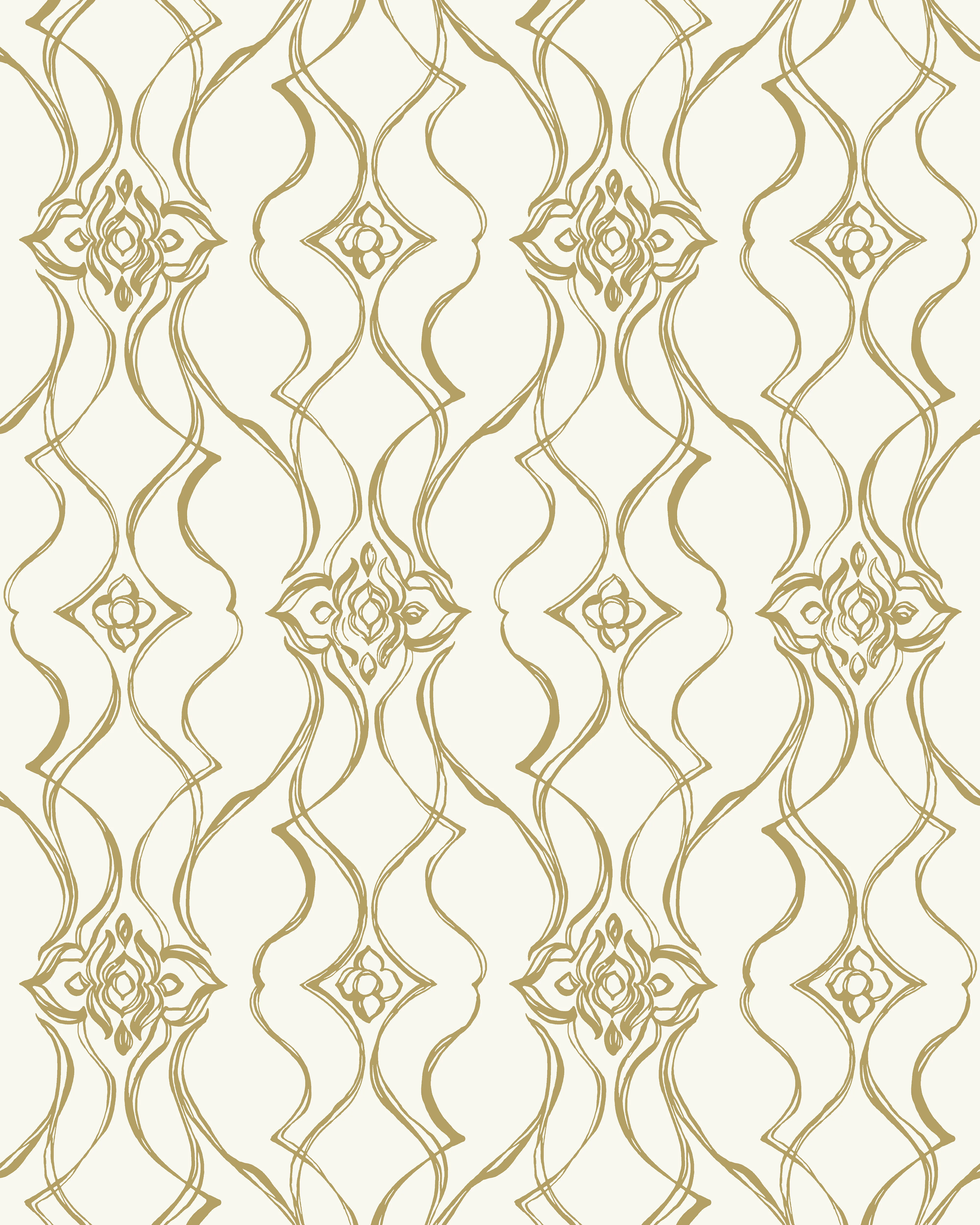 Kravet Design Candice Olson Decadence Ii W4464 in White & Gold (W4464.4.0)