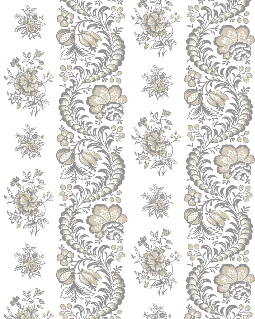 Kravet Design Antonina Vella Jardin W4481 in White & Taupe (W4481.11.0)