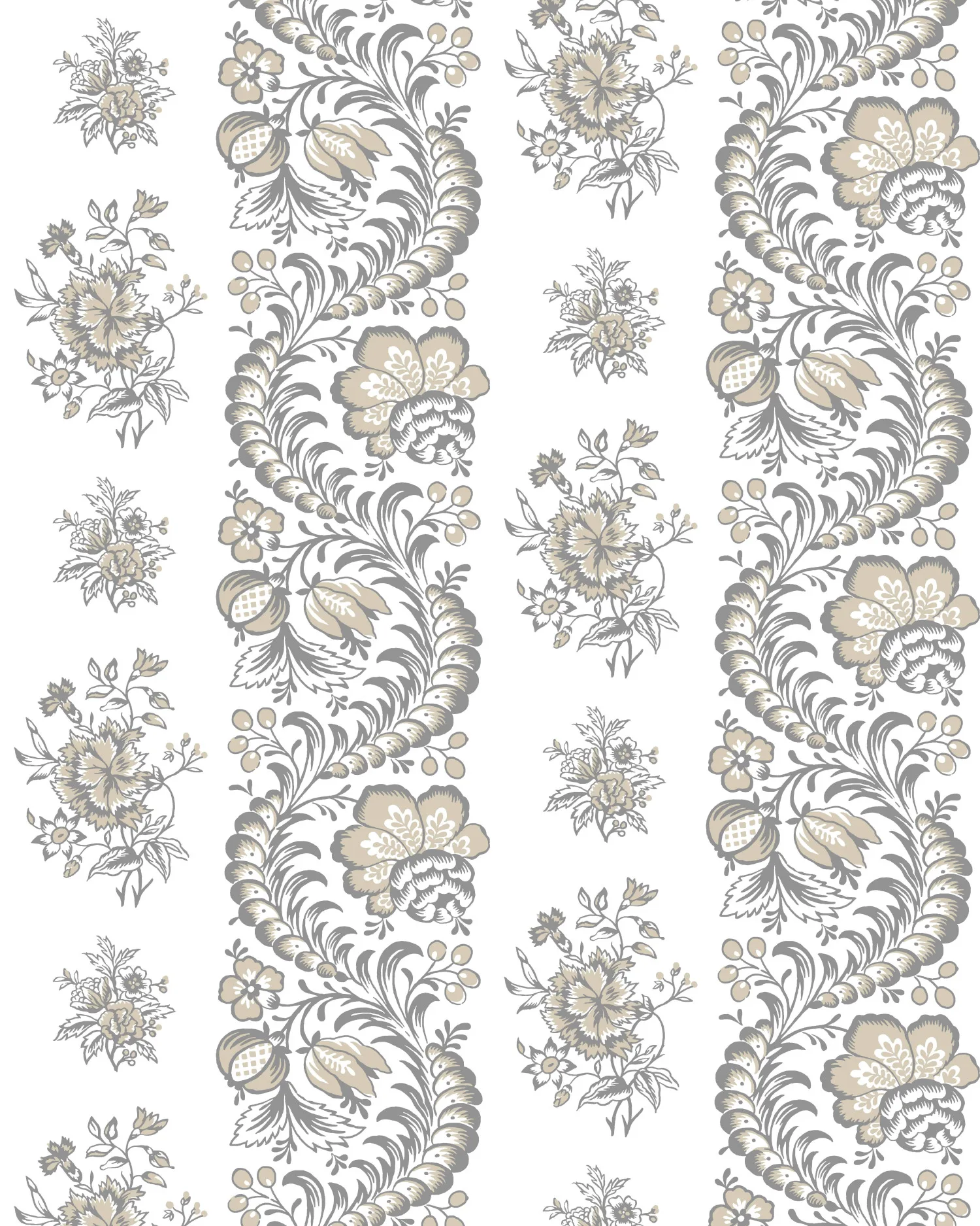Kravet Design Antonina Vella Jardin W4481 in White & Taupe (W4481.11.0)