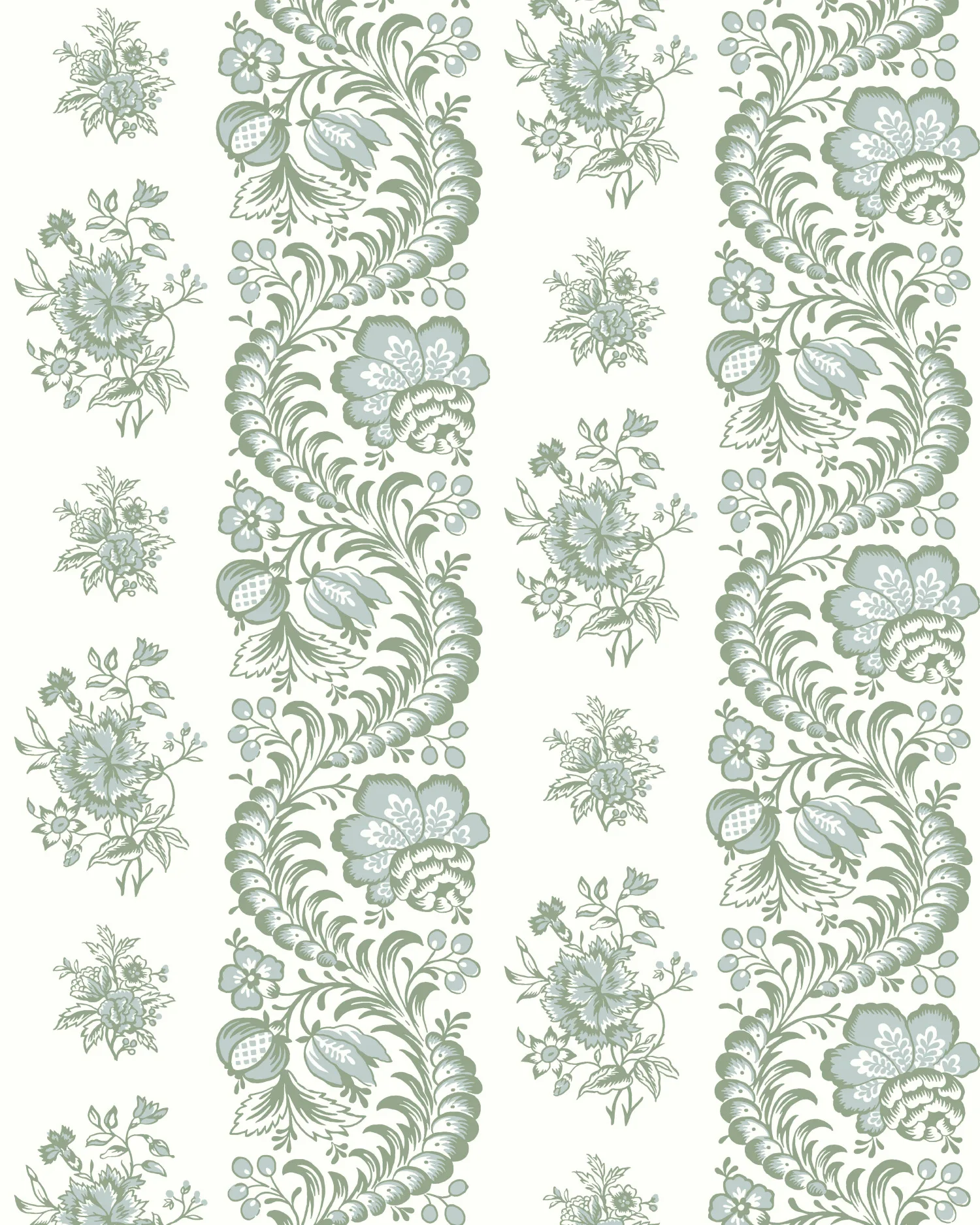 Kravet Design Antonina Vella Jardin W4481 in White & Green (W4481.3.0)