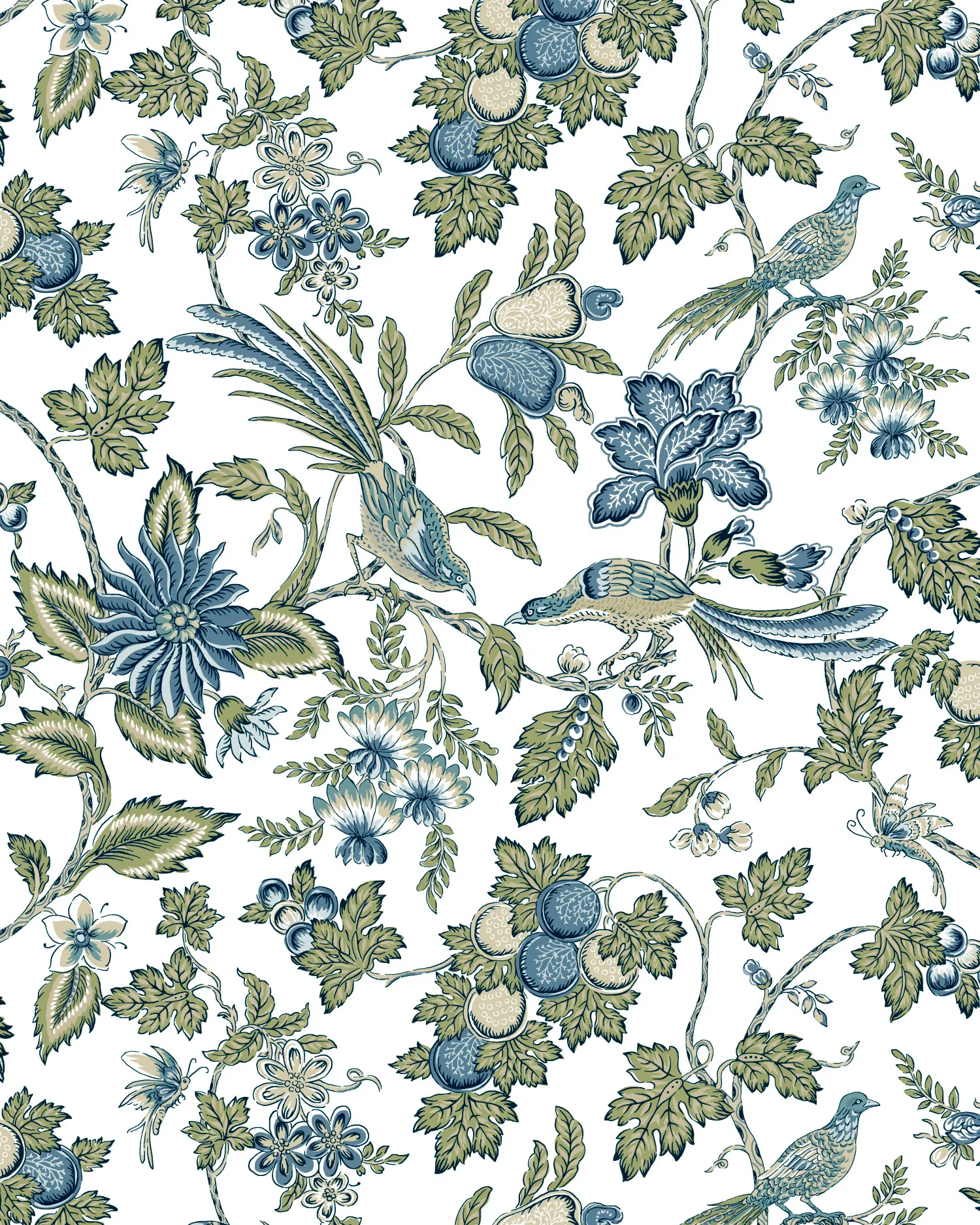 Kravet Design Antonina Vella Jardin W4482 in White & Blue (W4482.51.0)