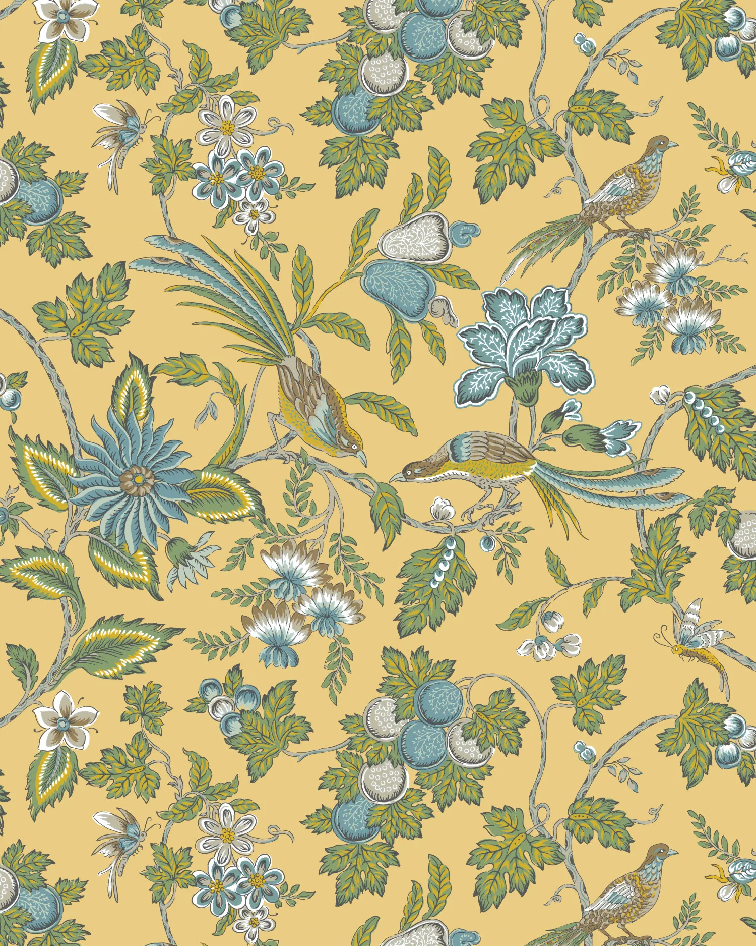 Kravet Design Antonina Vella Jardin W4482 in Yellow & Blue (W4482.540.0)