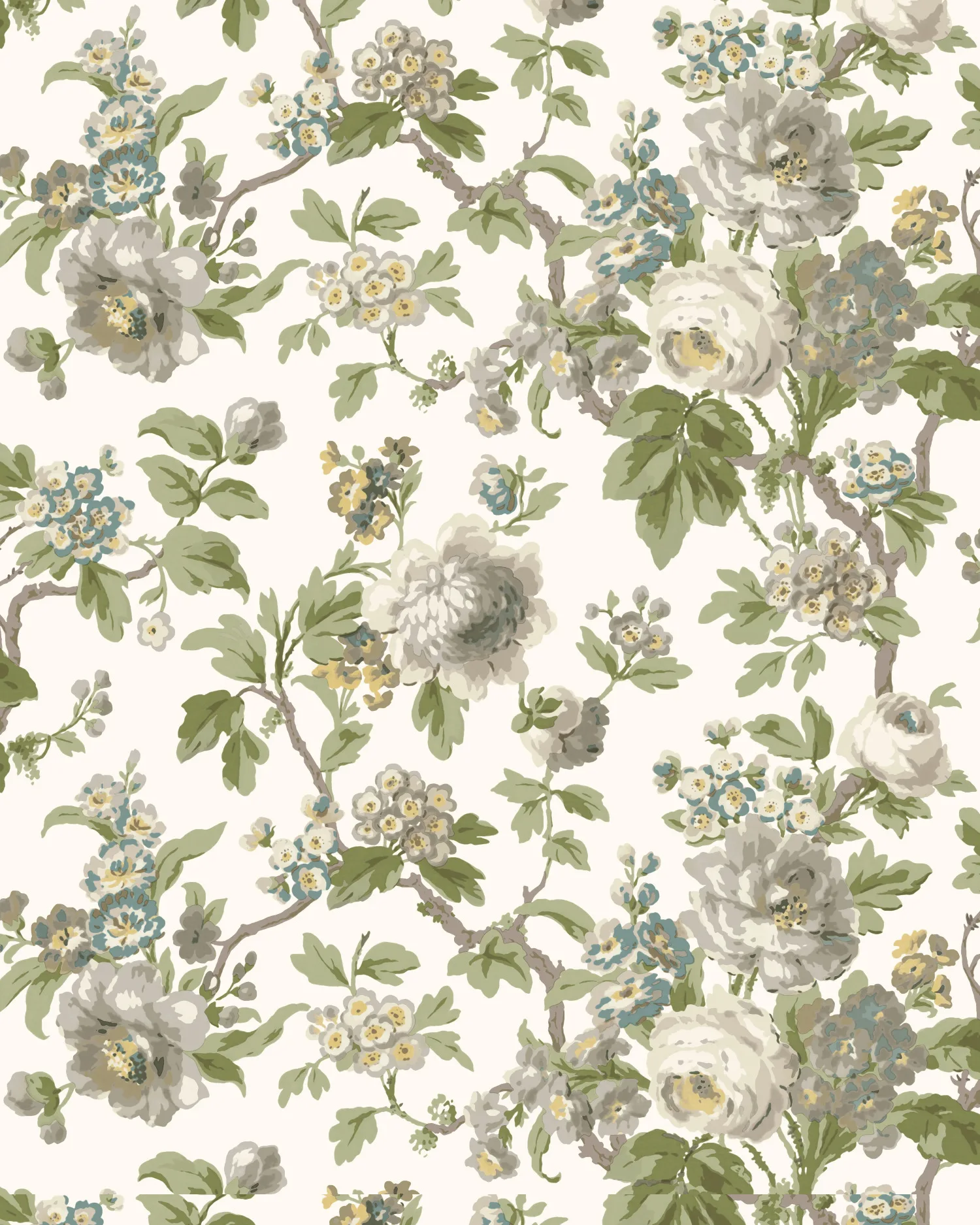 Kravet Design Antonina Vella Jardin W4486 in White & Grey (W4486.311.0)