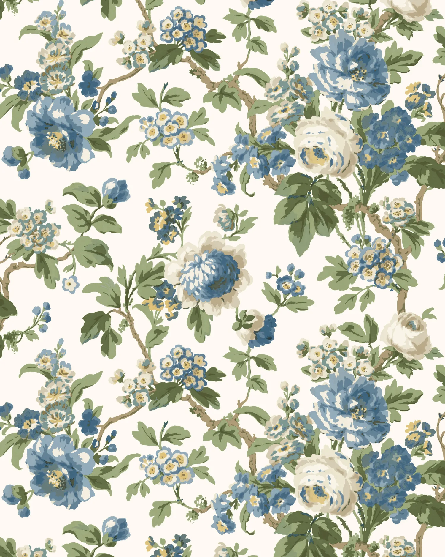 Kravet Design Antonina Vella Jardin W4486 in White & Blue (W4486.35.0)