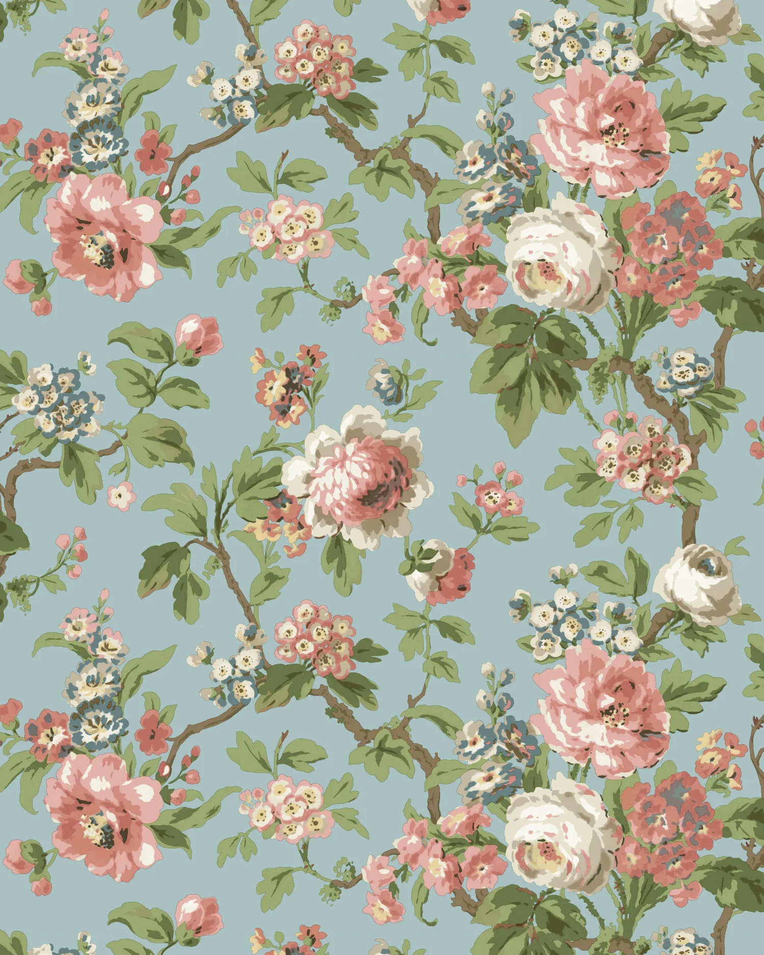 Kravet Design Antonina Vella Jardin W4486 in Light Blue & Pink (W4486.517.0)