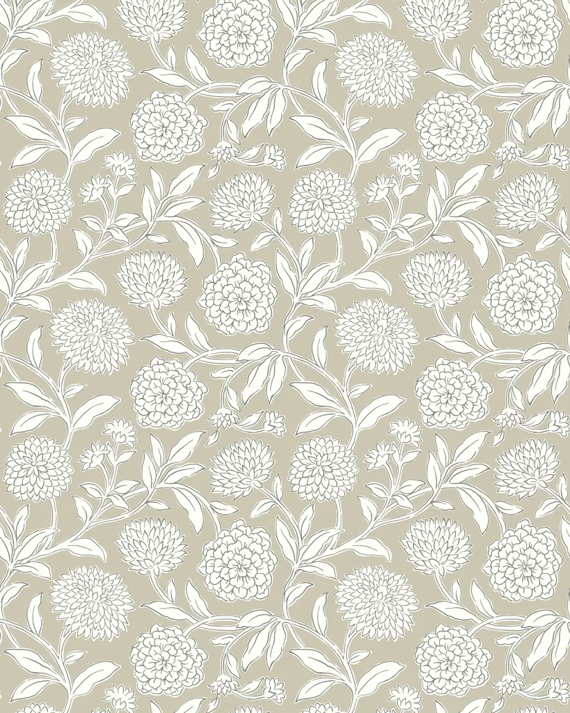 Kravet Design Antonina Vella Jardin W4487 in Taupe & Grey (W4487.11.0)