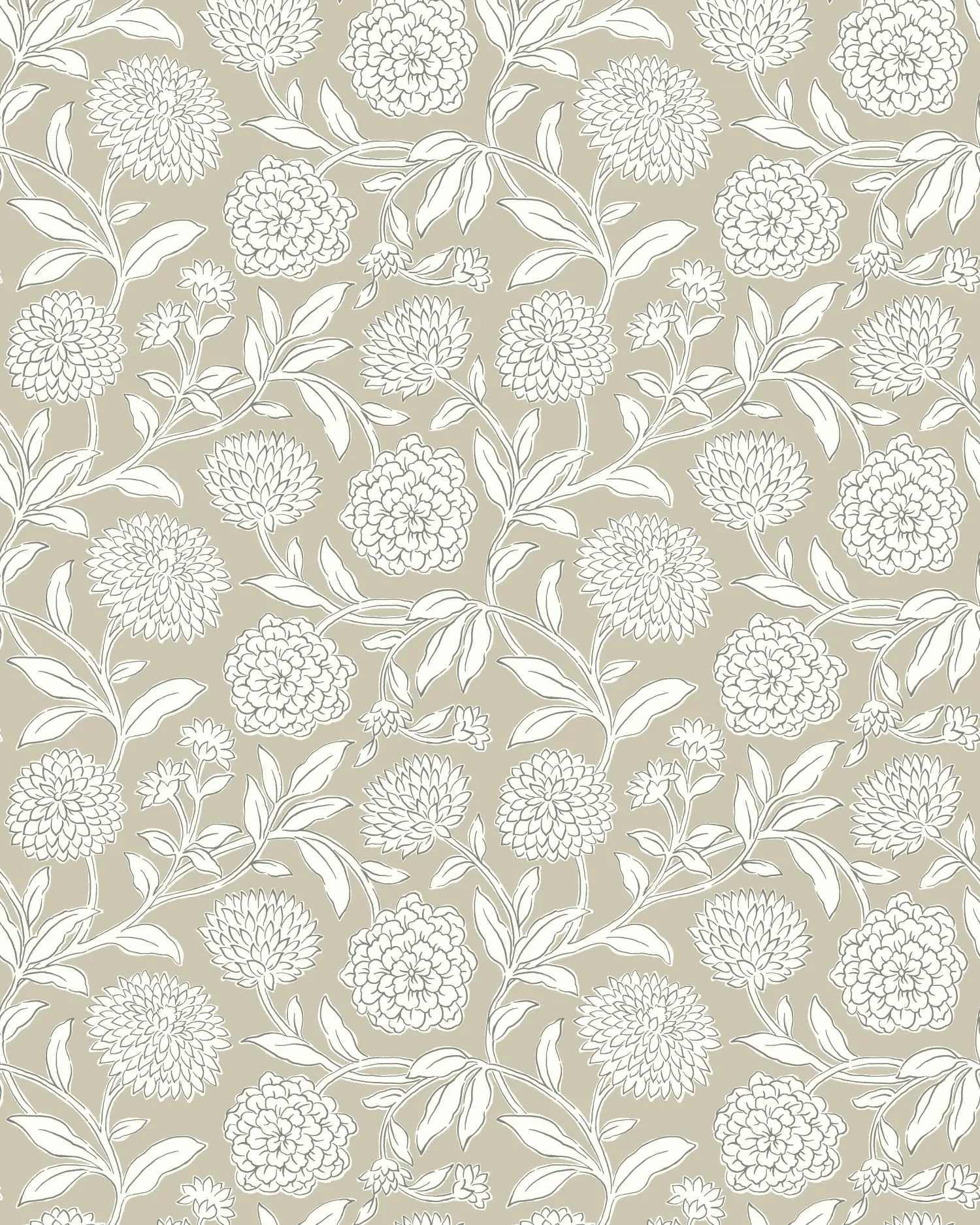 Kravet Design Antonina Vella Jardin W4487 in Taupe & Grey (W4487.11.0)