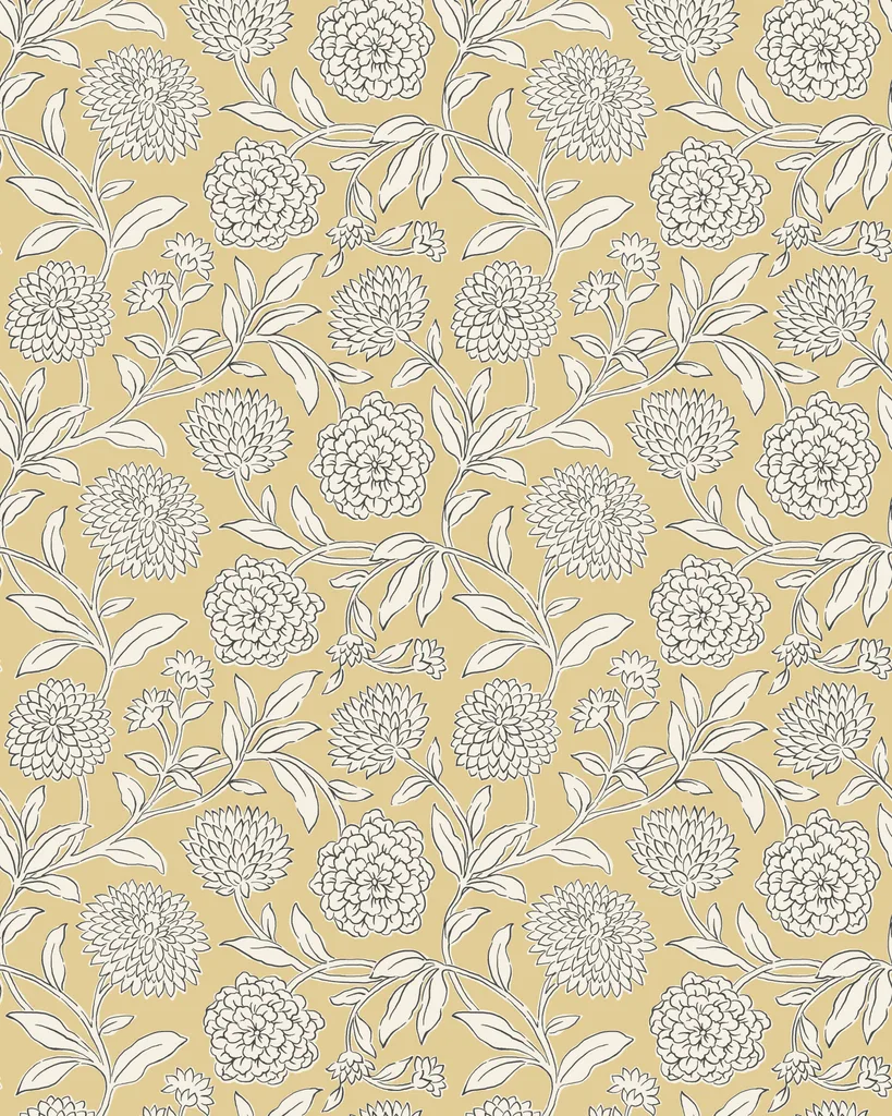 Kravet Design Antonina Vella Jardin W4487 in Yellow & Black (W4487.14.0)