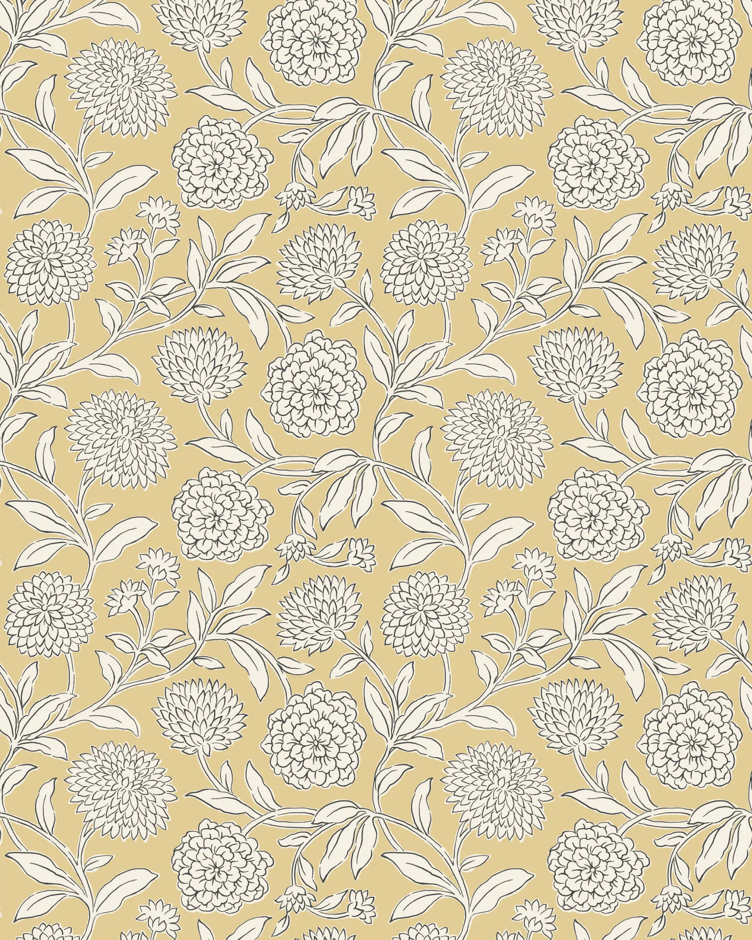 Kravet Design Antonina Vella Jardin W4487 in Yellow & Black (W4487.14.0)