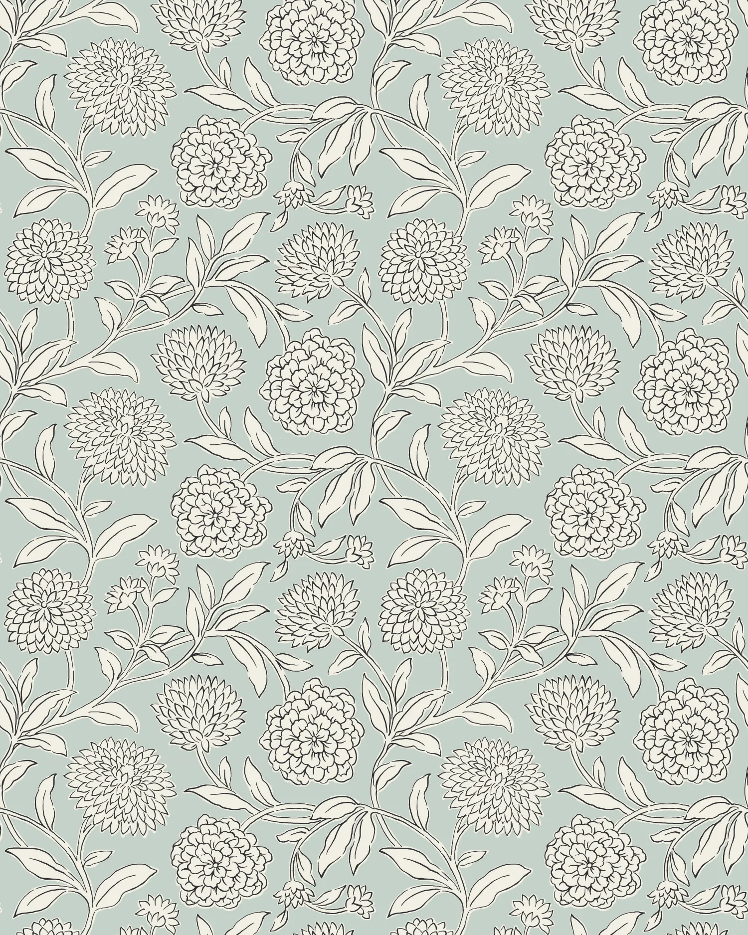 Kravet Design Antonina Vella Jardin W4487 in Light Blue & Black (W4487.15.0)
