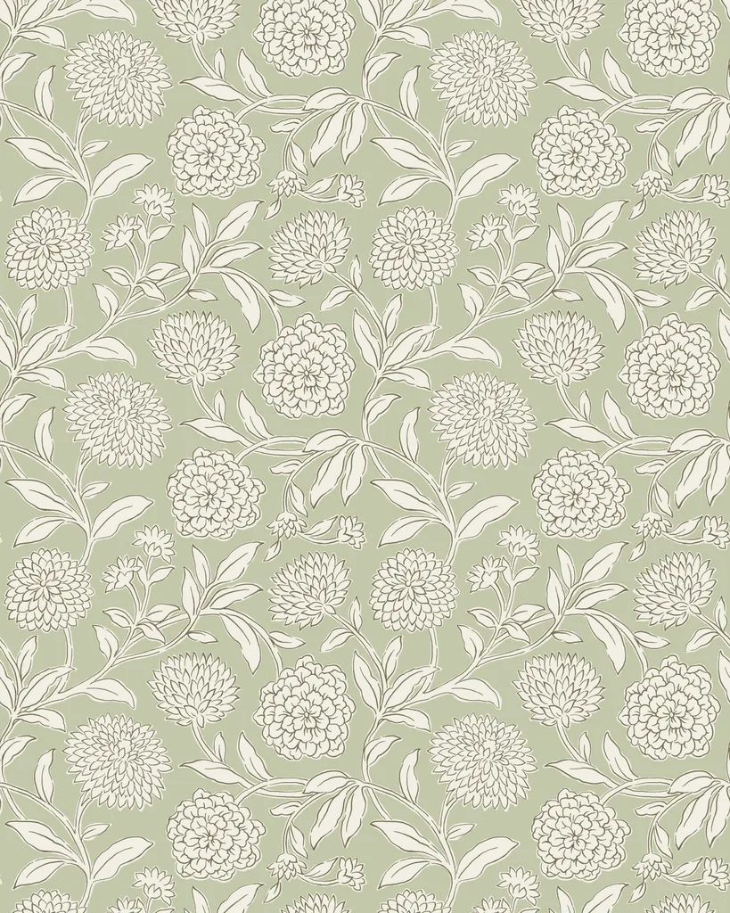 Kravet Design Antonina Vella Jardin W4487 in Celery & Grey (W4487.23.0)