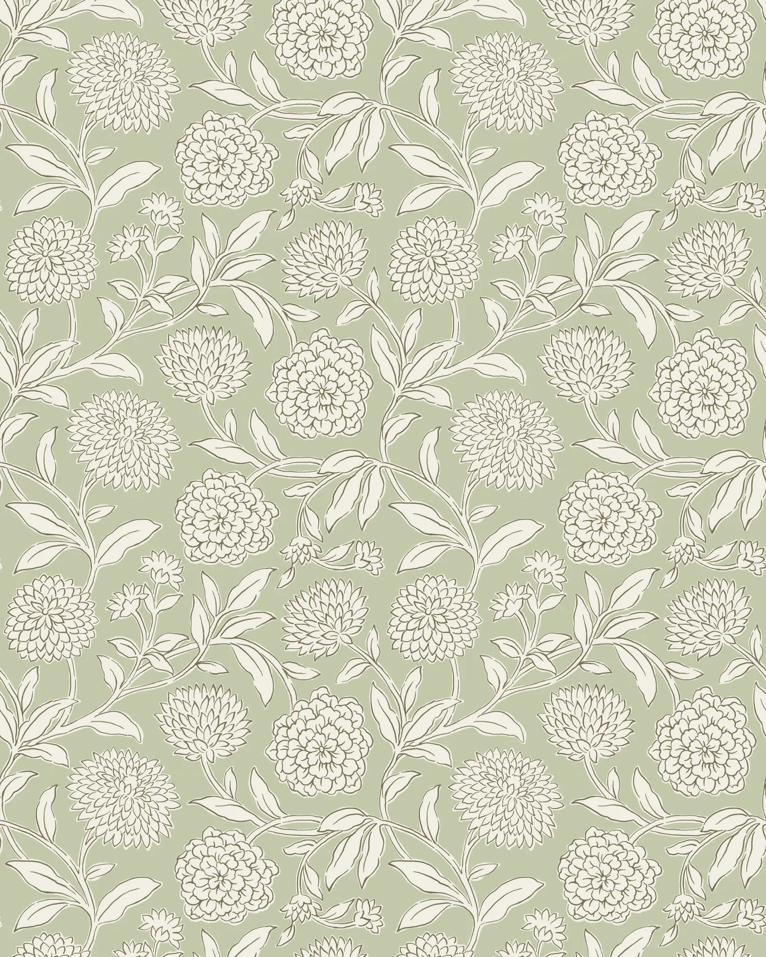 Kravet Design Antonina Vella Jardin W4487 in Celery & Grey (W4487.23.0)