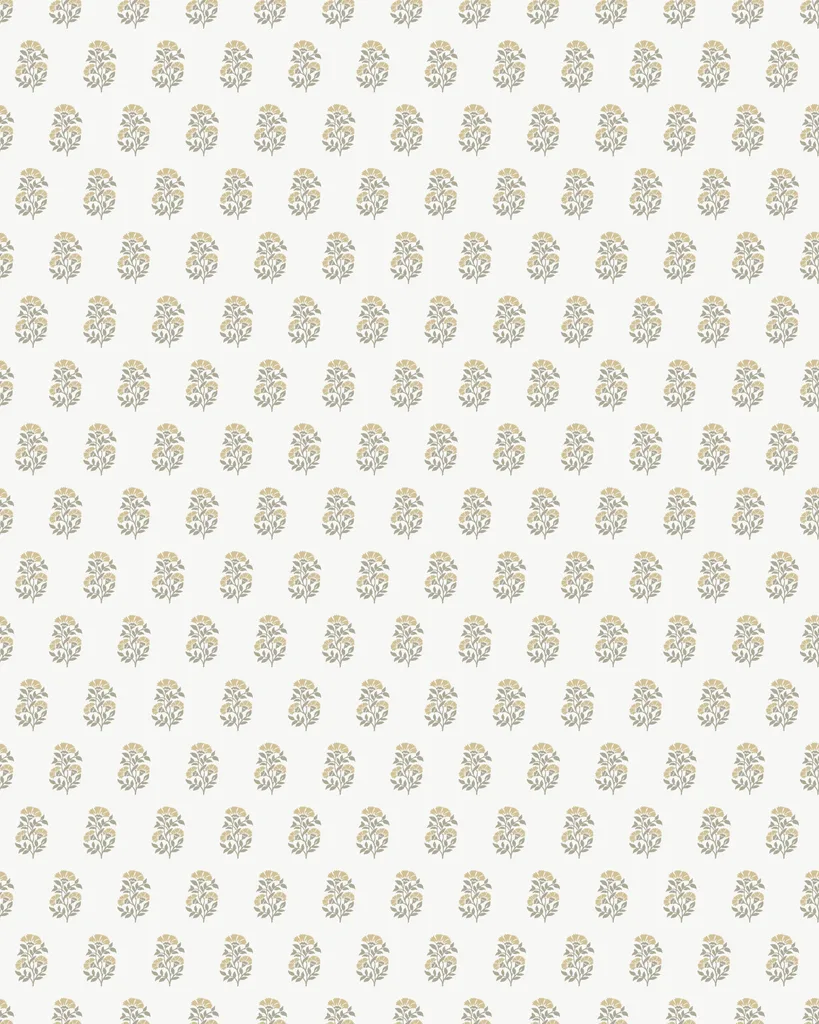 Kravet Design Antonina Vella Jardin W4489 in White & Khaki (W4489.11.0)