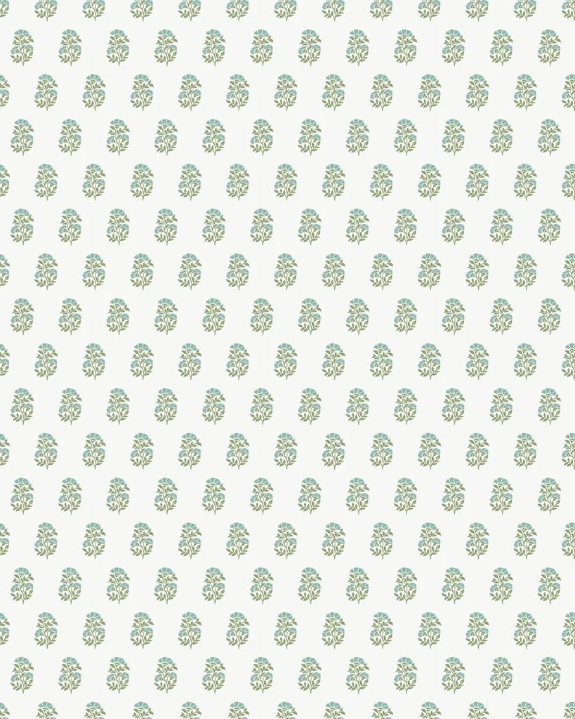 Kravet Design Antonina Vella Jardin W4489 in White & Light Blue (W4489.315.0)