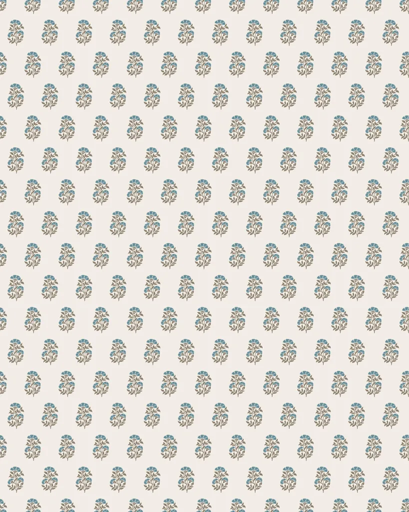 Kravet Design Antonina Vella Jardin W4489 in White & Blue (W4489.511.0)