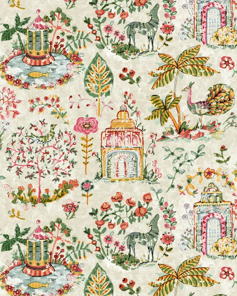 Kravet Design Antonina Vella Jardin W4491 in White & Multi (W4491.419.0)