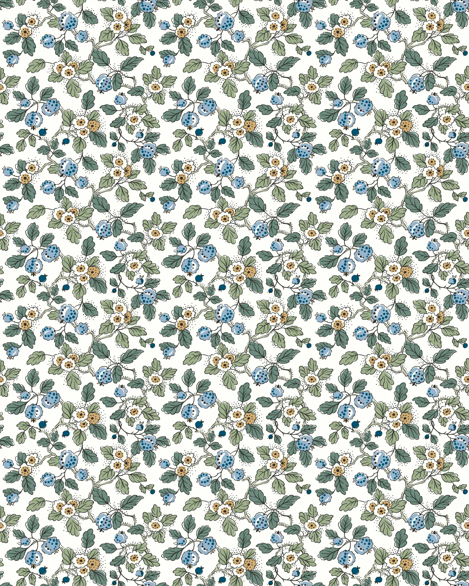 Kravet Design Antonina Vella Jardin W4492 in White & Blue (W4492.53.0)