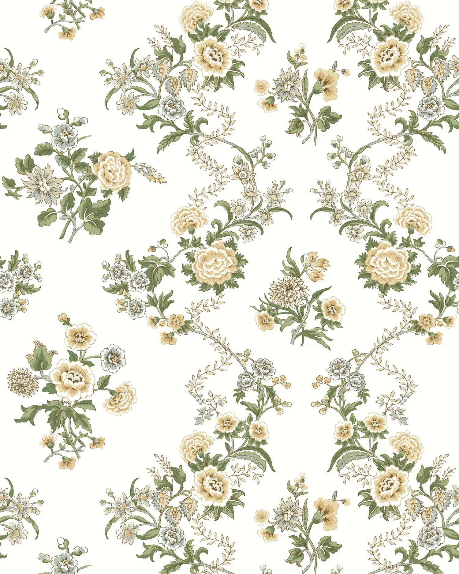 Kravet Design Antonina Vella Jardin W4493 in White & Yellow (W4493.316.0)