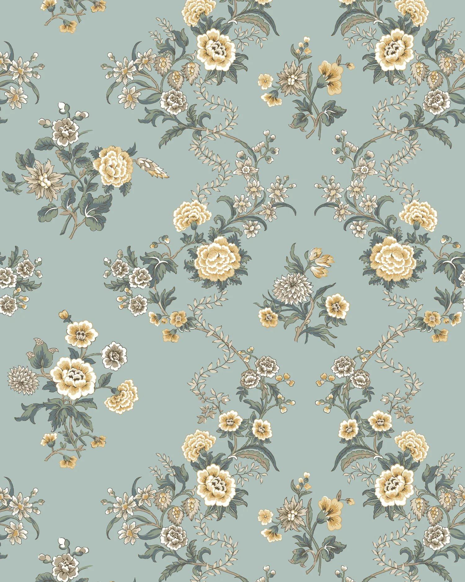 Kravet Design Antonina Vella Jardin W4493 in Blue & Yellow (W4493.5.0)