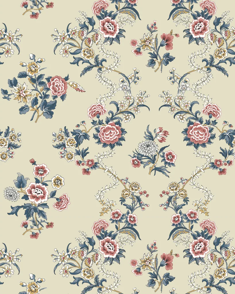 Kravet Design Antonina Vella Jardin W4493 in Beige & Blue (W4493.516.0)