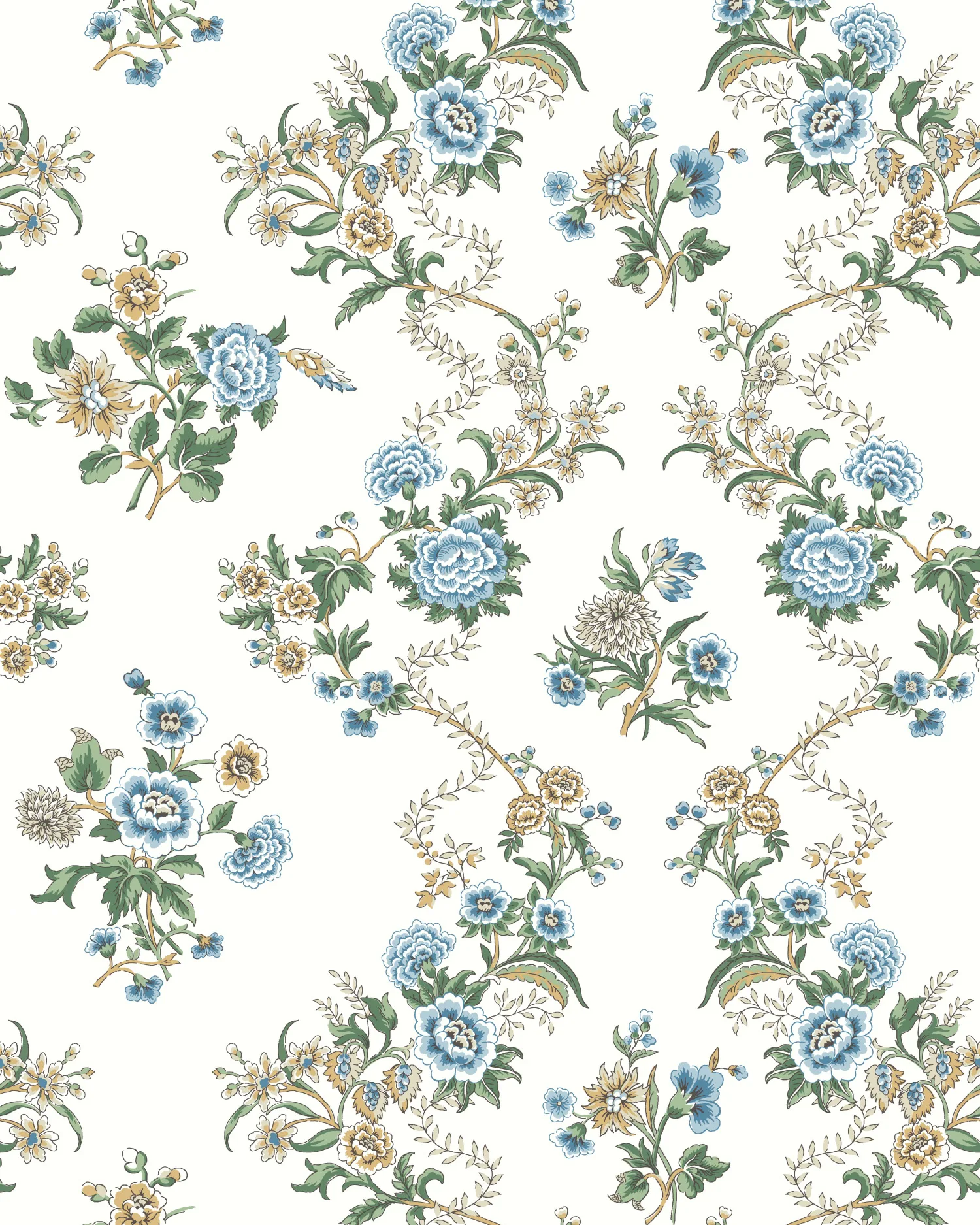 Kravet Design Antonina Vella Jardin W4493 in White & Blue (W4493.53.0)