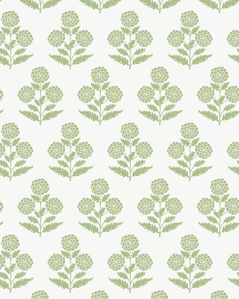 Kravet Design Antonina Vella Jardin W4494 in White & Green (W4494.3.0)